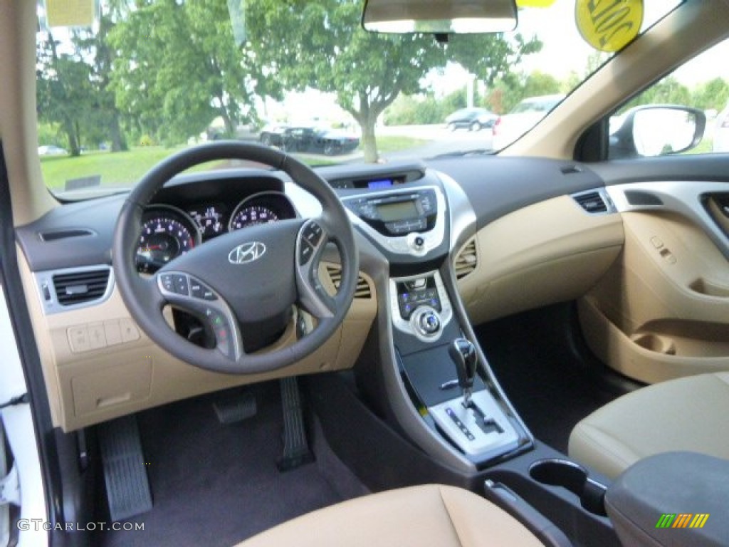 2012 Elantra Limited - Shimmering White / Beige photo #14