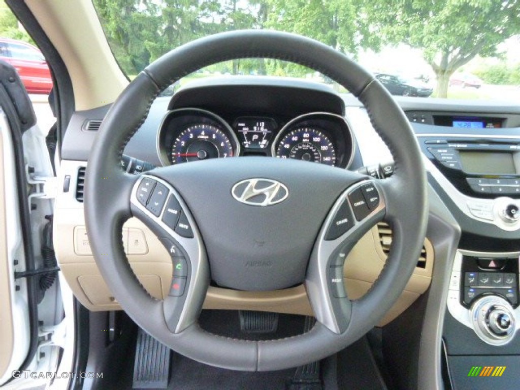 2012 Elantra Limited - Shimmering White / Beige photo #18