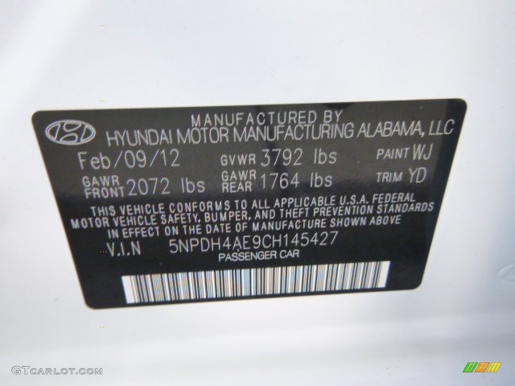 2012 Elantra Limited - Shimmering White / Beige photo #20