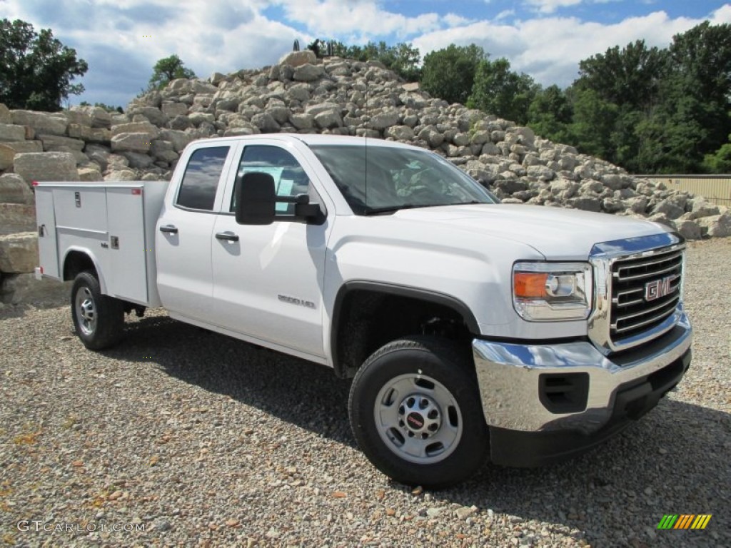 2015 Sierra 2500HD Double Cab 4x4 Utility Truck - Summit White / Jet Black/Dark Ash photo #1