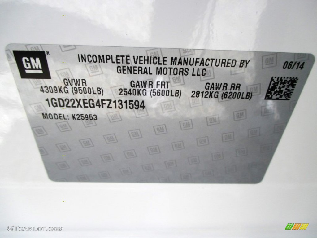 2015 GMC Sierra 2500HD Double Cab 4x4 Utility Truck Info Tag Photo #95414540