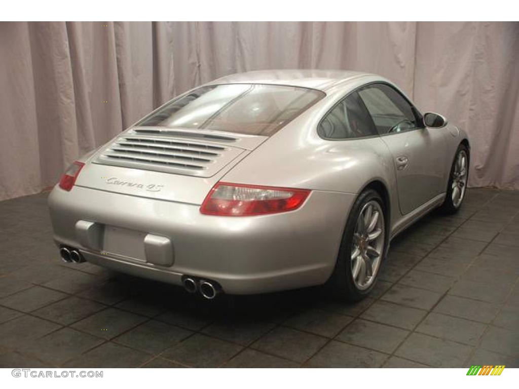 2007 911 Carrera 4S Coupe - Arctic Silver Metallic / Black/Terracotta photo #5