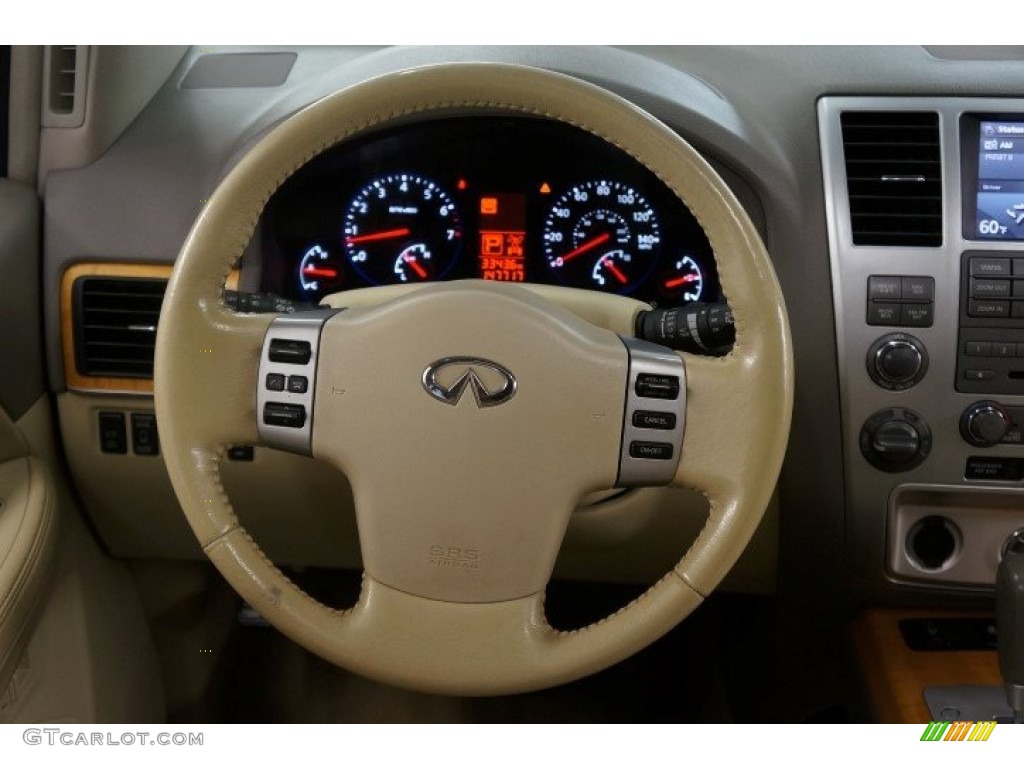 2008 Infiniti QX 56 4WD Wheat Steering Wheel Photo #95418827