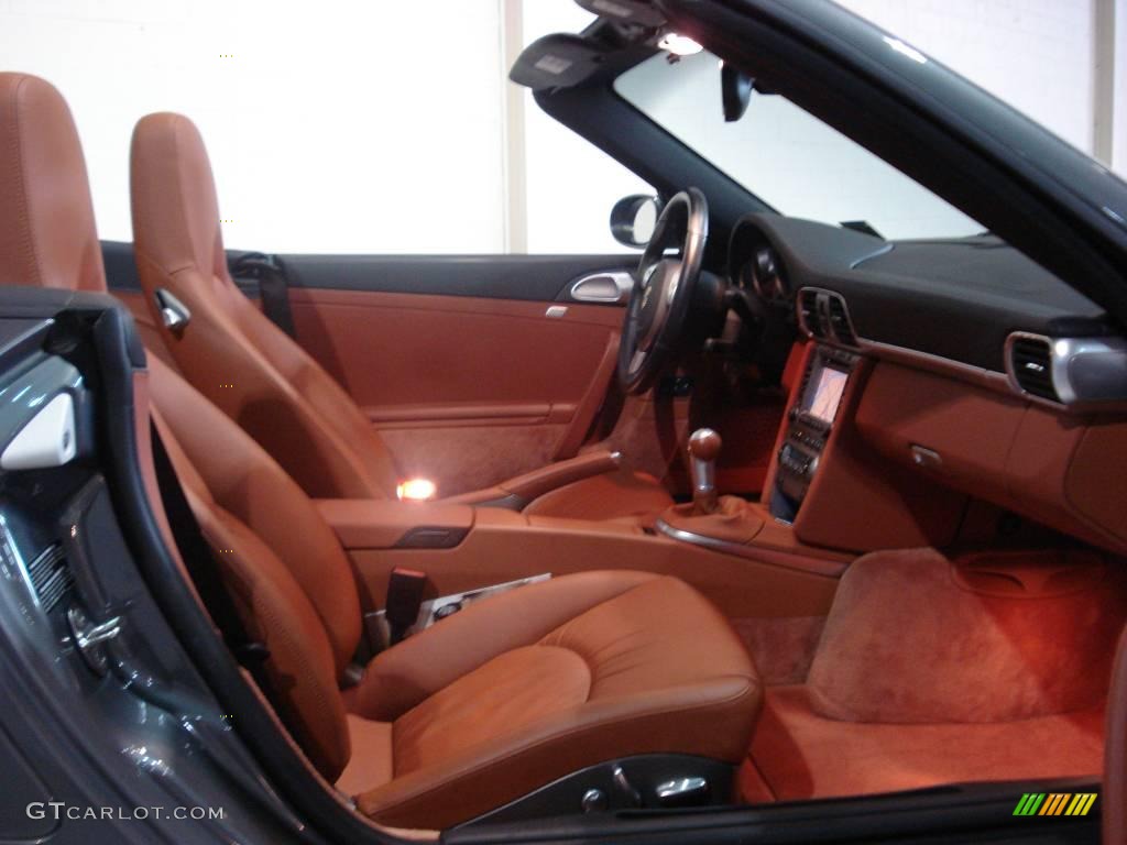 2008 911 Turbo Cabriolet - Meteor Grey Metallic / Black/Terracotta photo #10