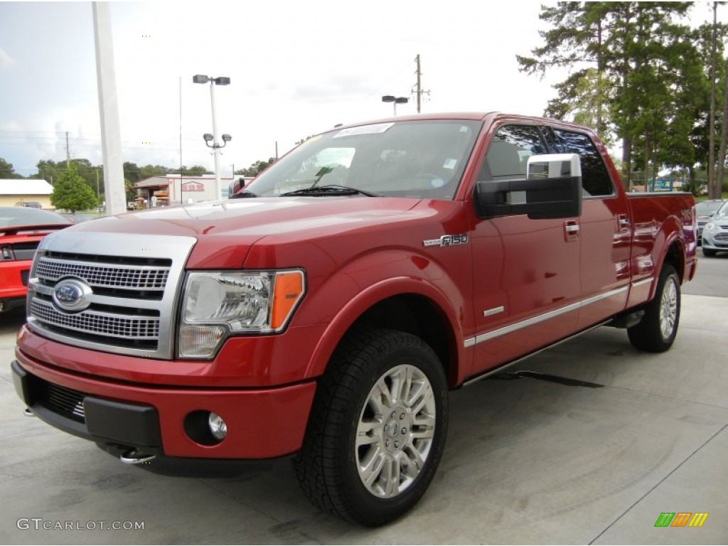 Red Candy Metallic 2012 Ford F150 Platinum SuperCrew 4x4 Exterior Photo #95421516