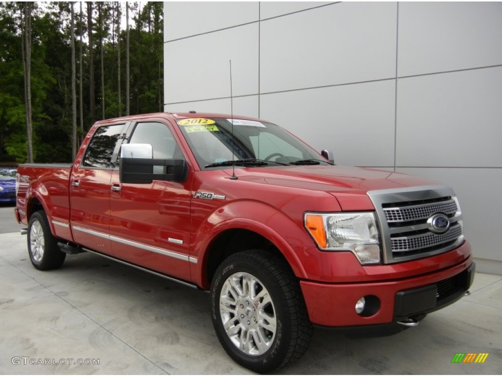 Red Candy Metallic 2012 Ford F150 Platinum SuperCrew 4x4 Exterior Photo #95421619