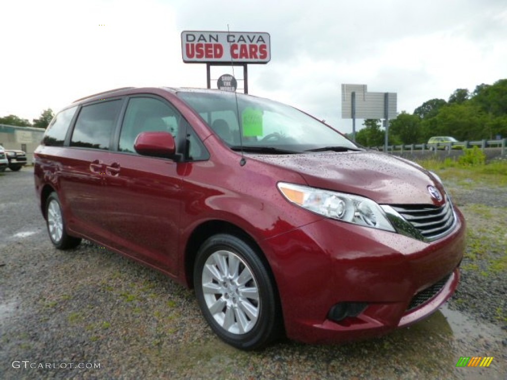 2011 Sienna LE AWD - Salsa Red Pearl / Light Gray photo #1