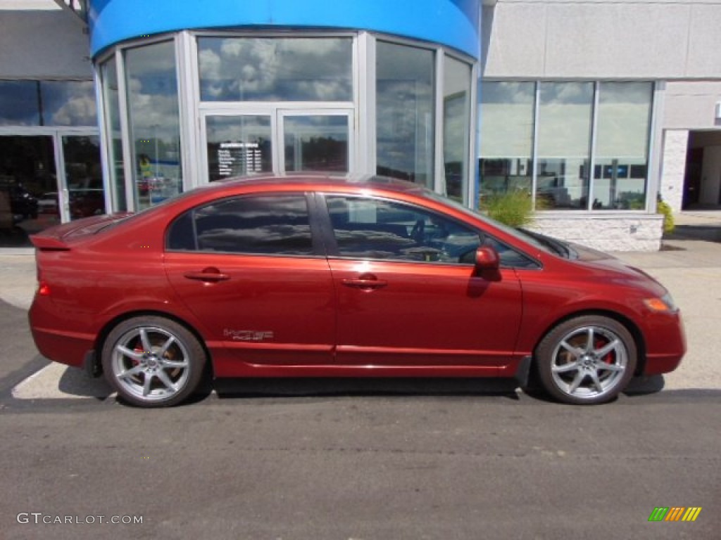 2007 Civic Si Sedan - Habanero Red Pearl / Black photo #2