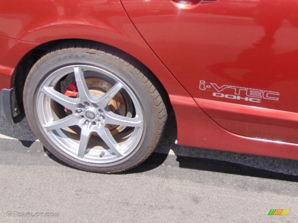 2007 Civic Si Sedan - Habanero Red Pearl / Black photo #3