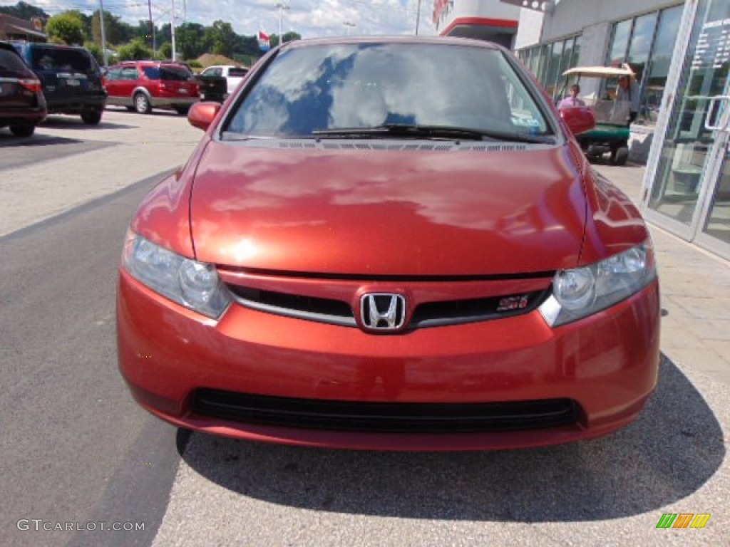 2007 Civic Si Sedan - Habanero Red Pearl / Black photo #4
