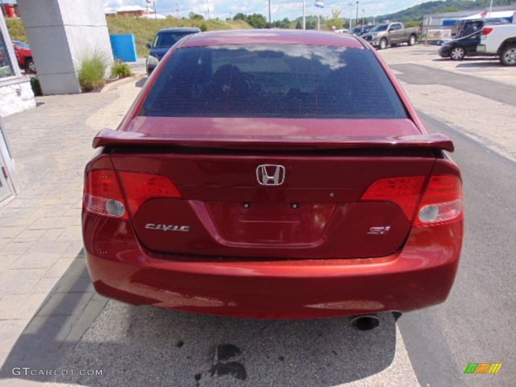 2007 Civic Si Sedan - Habanero Red Pearl / Black photo #7