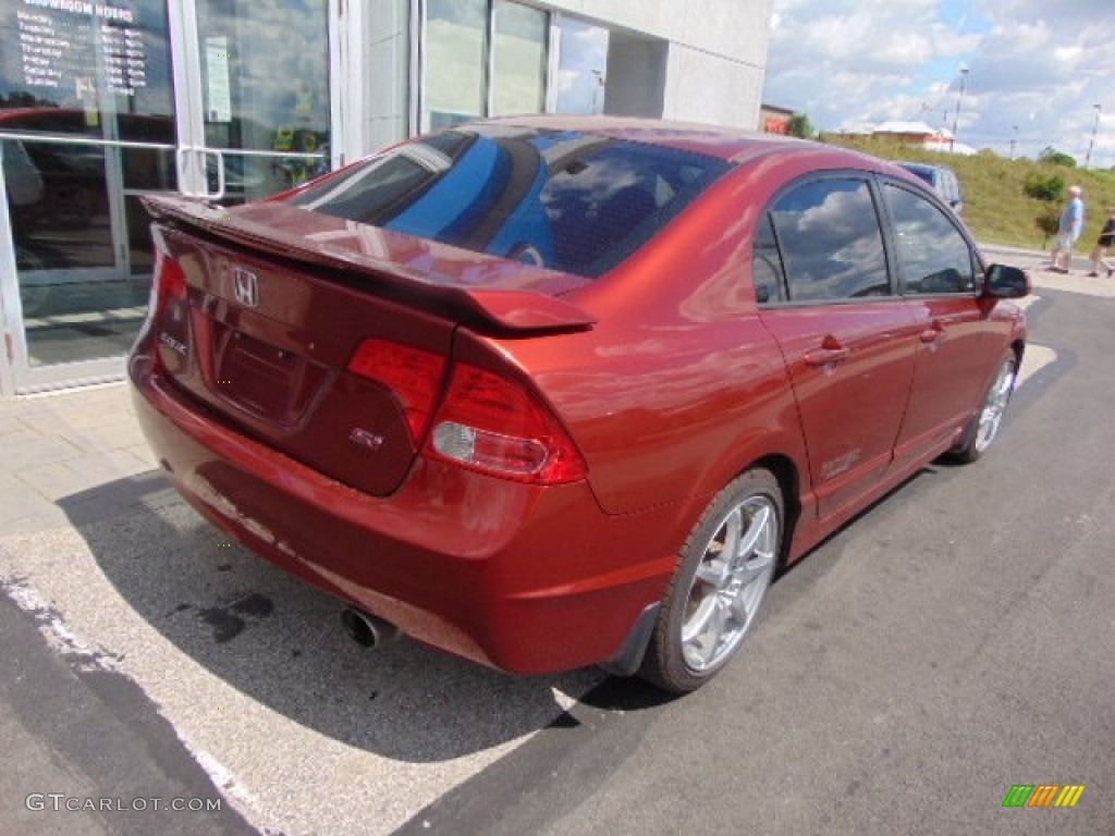 2007 Civic Si Sedan - Habanero Red Pearl / Black photo #8
