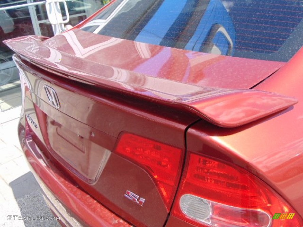 2007 Civic Si Sedan - Habanero Red Pearl / Black photo #9