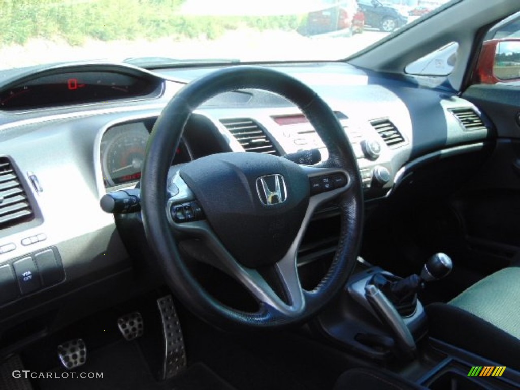 2007 Civic Si Sedan - Habanero Red Pearl / Black photo #11