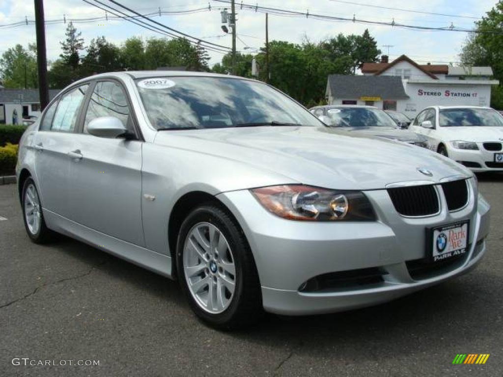 2007 3 Series 328i Sedan - Titanium Silver Metallic / Black photo #2