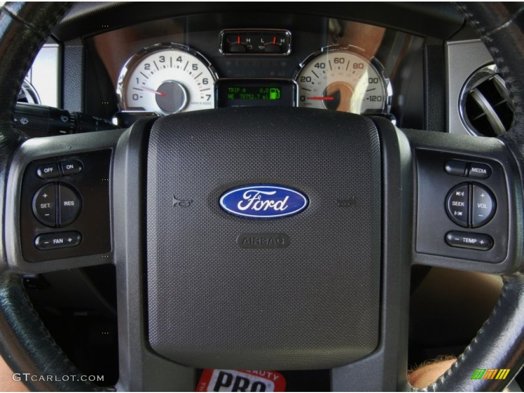 2007 Ford Expedition EL Eddie Bauer Charcoal Black/Camel Steering Wheel Photo #95452595