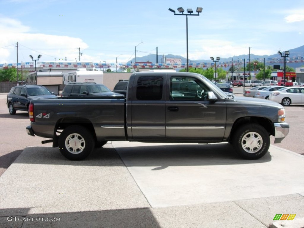 2001 Sierra 1500 SLE Extended Cab 4x4 - Storm Gray Metallic / Graphite photo #13