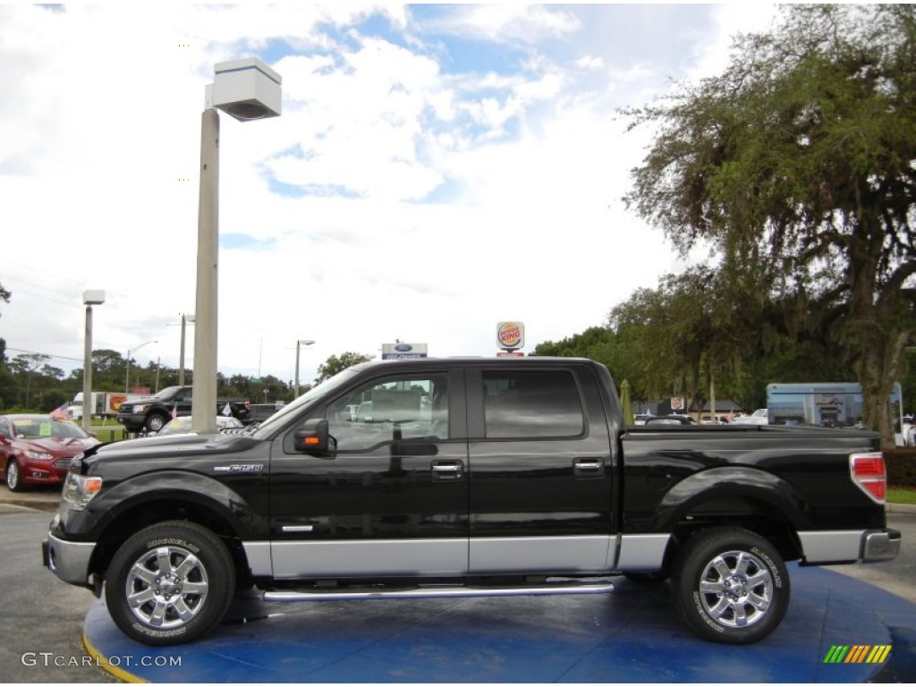 2014 F150 XLT SuperCrew - Tuxedo Black / Steel Grey photo #2