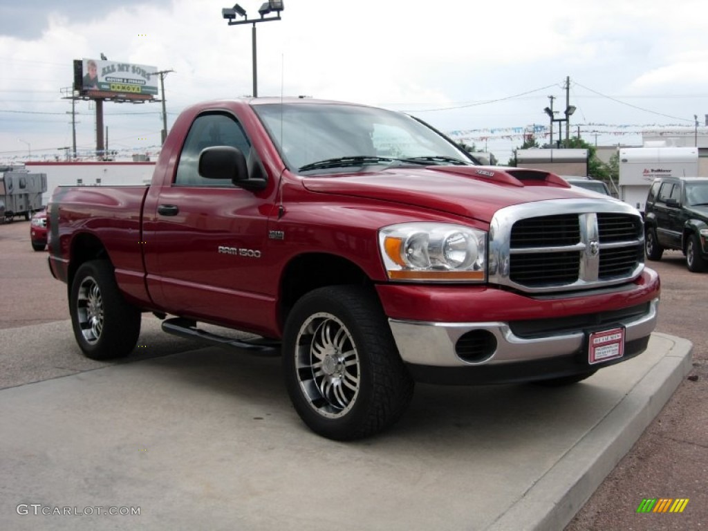 2006 Ram 1500 ST Regular Cab 4x4 - Inferno Red Crystal Pearl / Medium Slate Gray photo #13