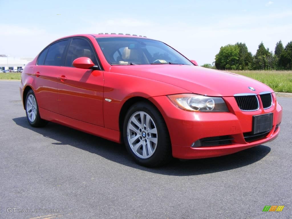 2006 3 Series 325i Sedan - Electric Red / Black photo #2