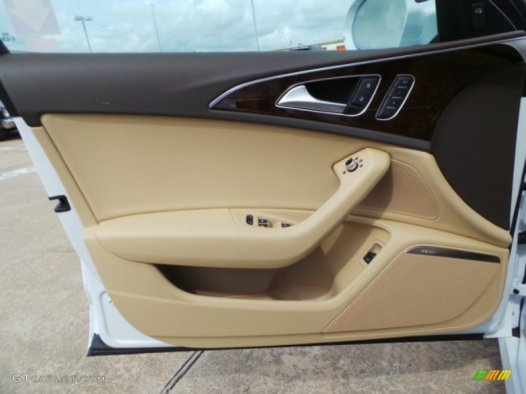 2015 Audi A6 3.0T Prestige quattro Sedan Velvet Beige Door Panel Photo #95464985