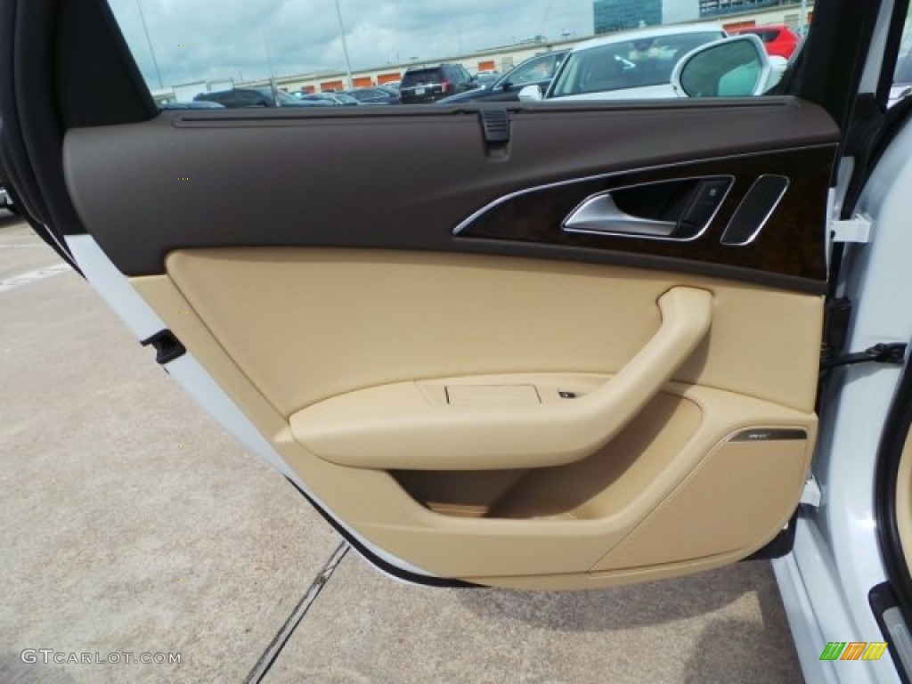 2015 Audi A6 3.0T Prestige quattro Sedan Velvet Beige Door Panel Photo #95465180