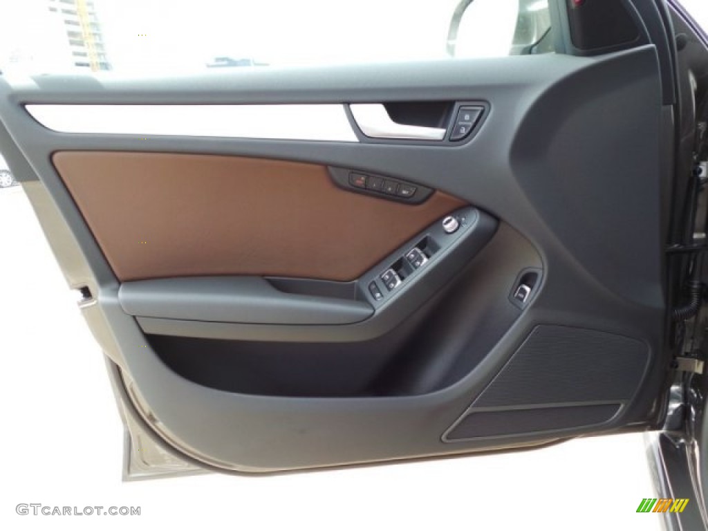 2015 Audi A4 2.0T Premium Plus quattro Chestnut Brown/Black Door Panel Photo #95465426