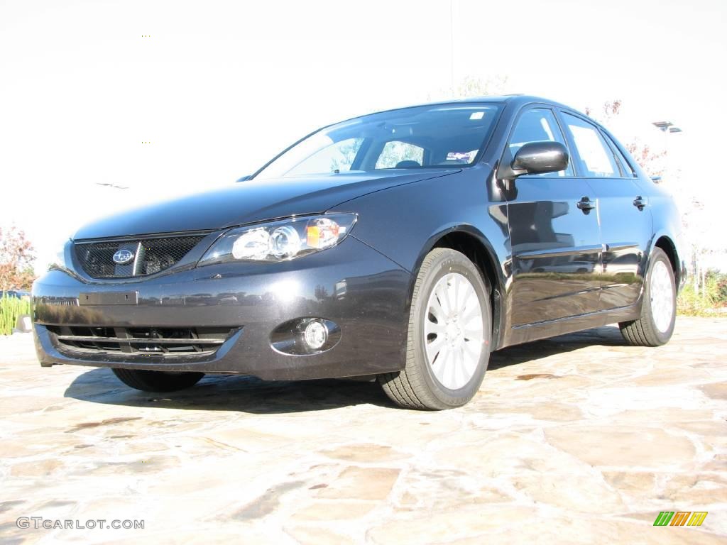 2009 Impreza 2.5i Premium Sedan - Dark Gray Metallic / Carbon Black photo #2