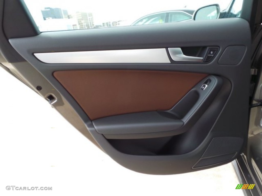 2015 Audi A4 2.0T Premium Plus quattro Chestnut Brown/Black Door Panel Photo #95465624