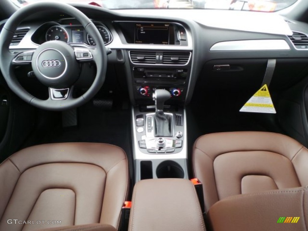 2015 Audi A4 2.0T Premium Plus quattro Chestnut Brown/Black Dashboard Photo #95465663