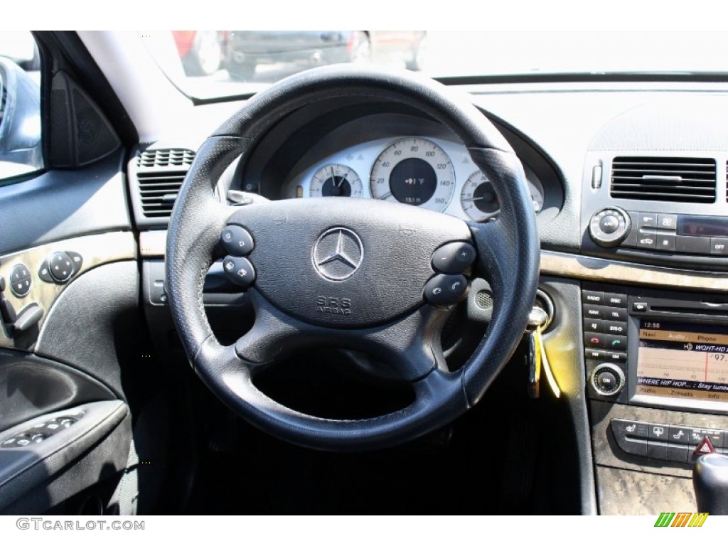 2009 Mercedes-Benz E 350 4Matic Sedan Black Steering Wheel Photo #95466791