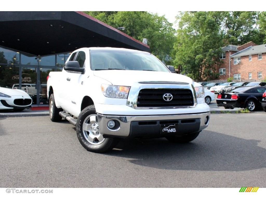 2008 Tundra SR5 Double Cab 4x4 - Super White / Beige photo #1