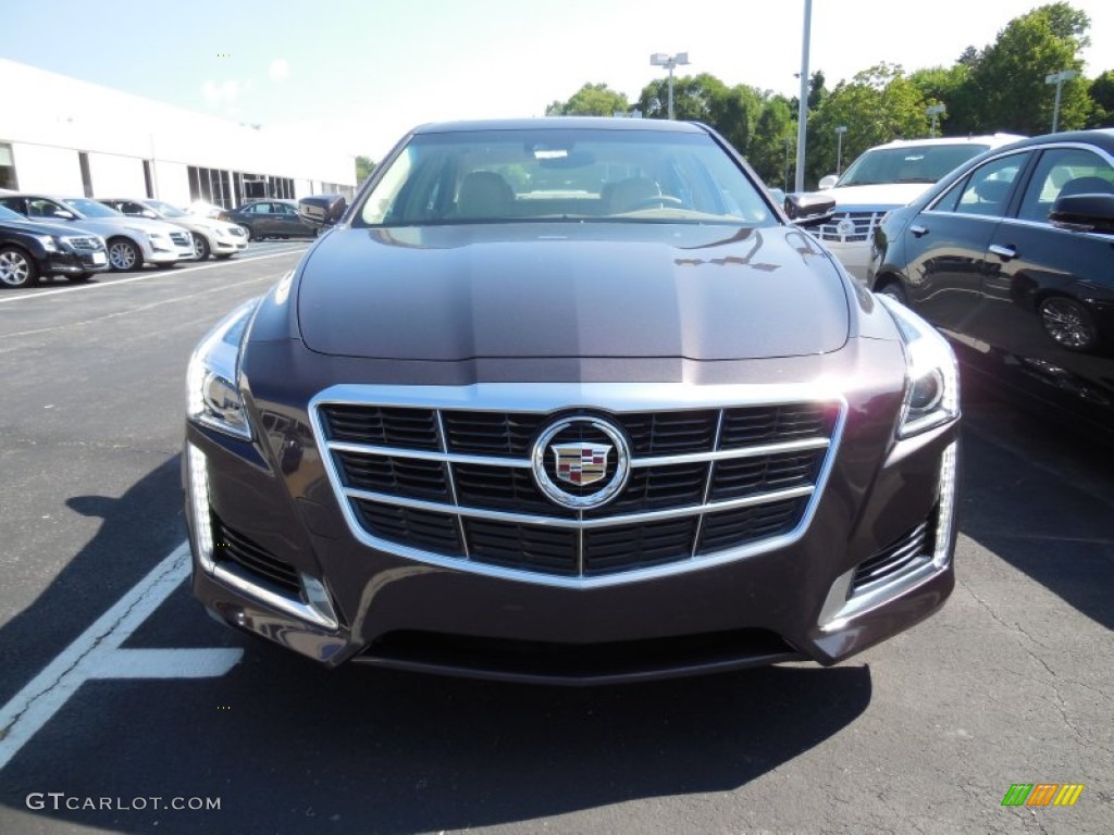 2014 CTS Luxury Sedan AWD - Majestic Plum Metallic / Light Cashmere/Medium Cashmere photo #2