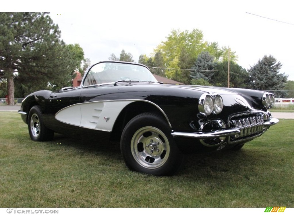 1958 Corvette Convertible - Black / White photo #3