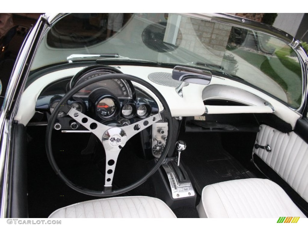 White Interior 1958 Chevrolet Corvette Convertible Photo #95471945