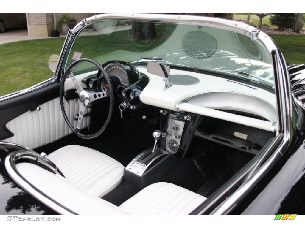 White Interior 1958 Chevrolet Corvette Convertible Photo #95471969