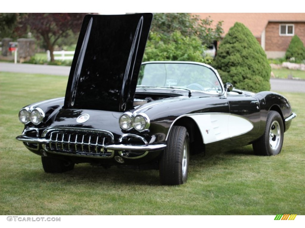 Black 1958 Chevrolet Corvette Convertible Exterior Photo #95472041