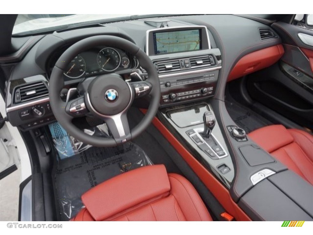 Vermilion Red Interior 2015 BMW 6 Series 650i Convertible Photo #95472431