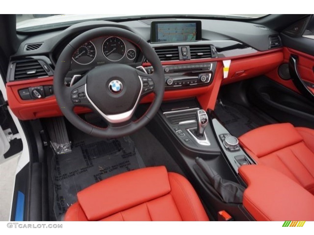 Coral Red Interior 2014 BMW 4 Series 428i Convertible Photo #95472806