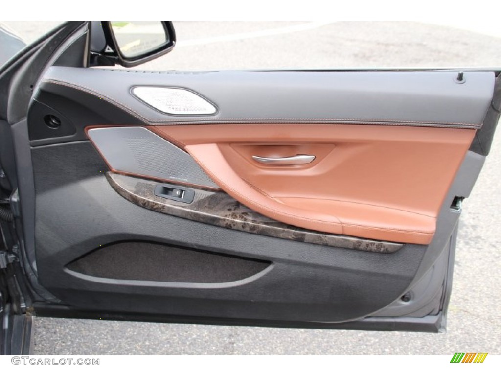 2014 BMW 6 Series 640i Gran Coupe Cinnamon Brown Door Panel Photo #95478437