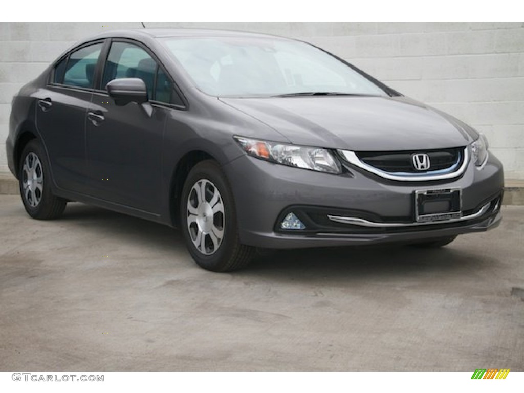 2014 Civic Hybrid Sedan - Modern Steel Metallic / Gray photo #1