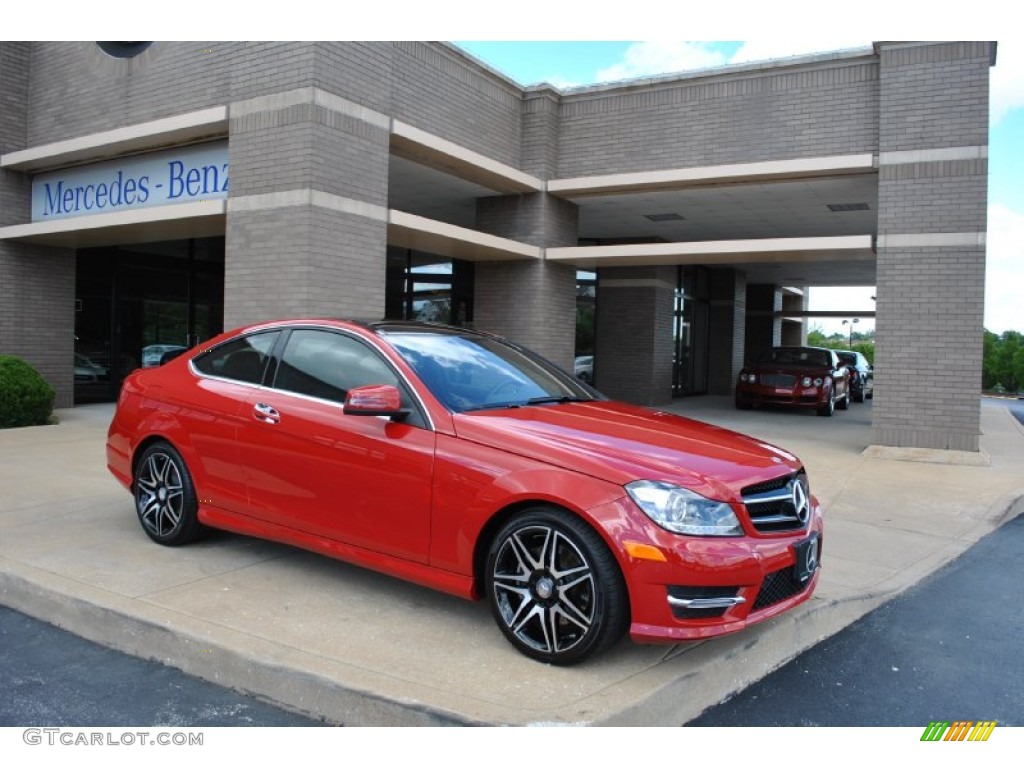 2014 C 350 4Matic Coupe - Mars Red / Black photo #1