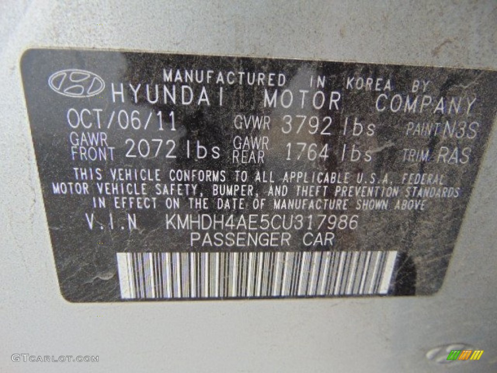 2012 Elantra GLS - Silver / Gray photo #24