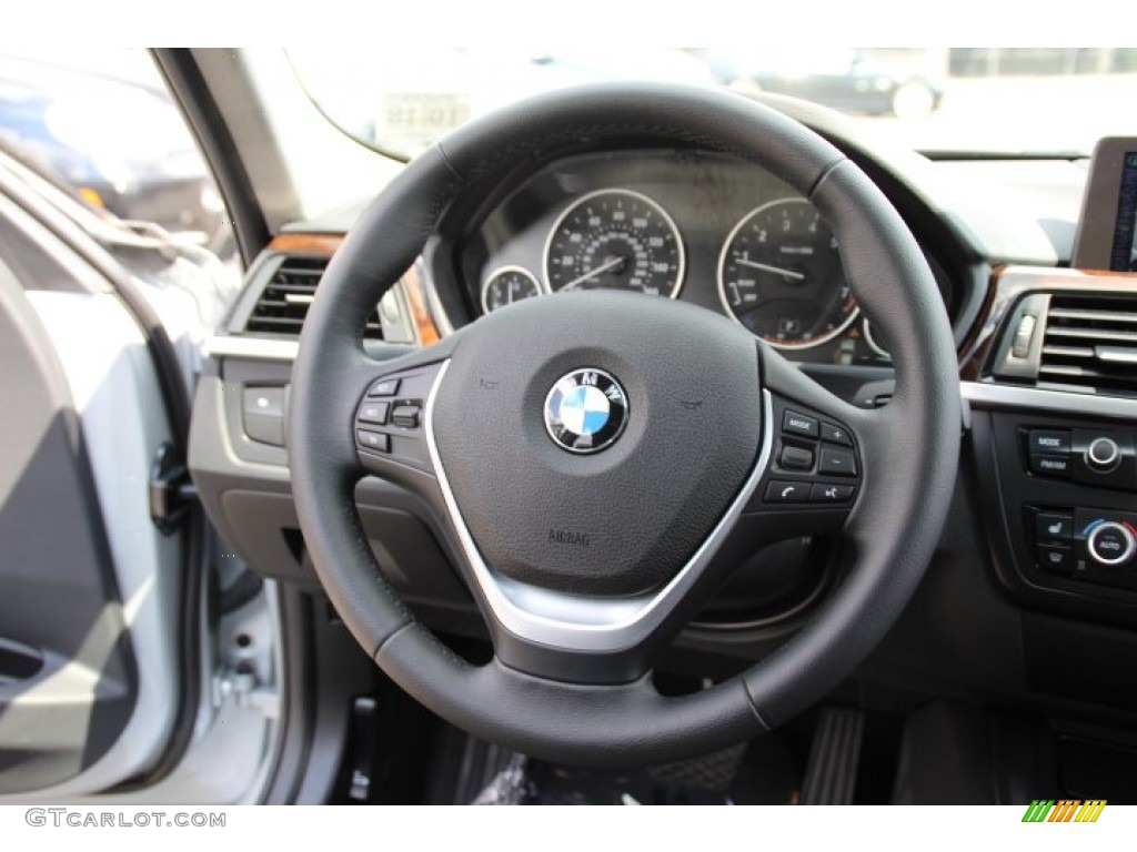 2014 BMW 3 Series 328i xDrive Sedan Black Steering Wheel Photo #95482760