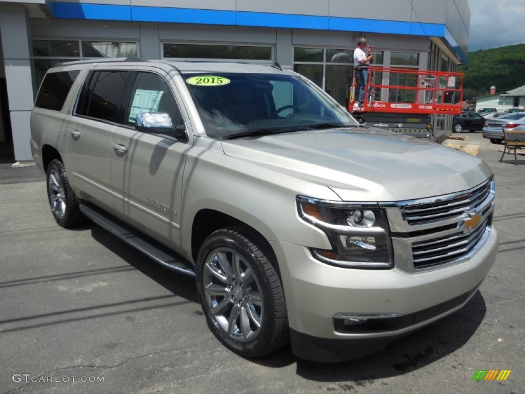 2015 Suburban LTZ 4WD - Champagne Silver Metallic / Cocoa/Dune photo #2