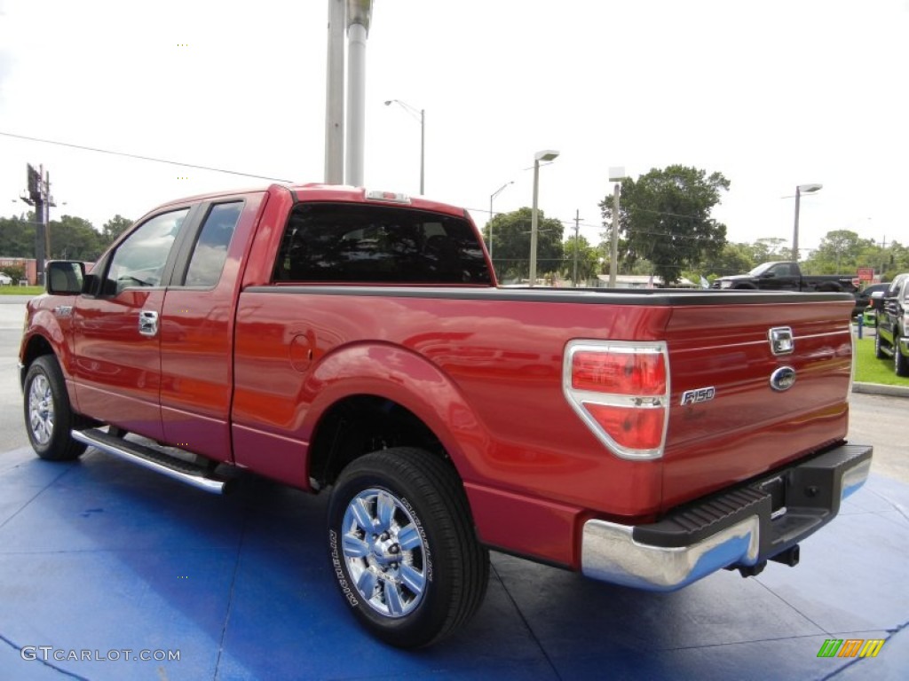 2010 F150 XLT SuperCab - Red Candy Metallic / Medium Stone photo #3