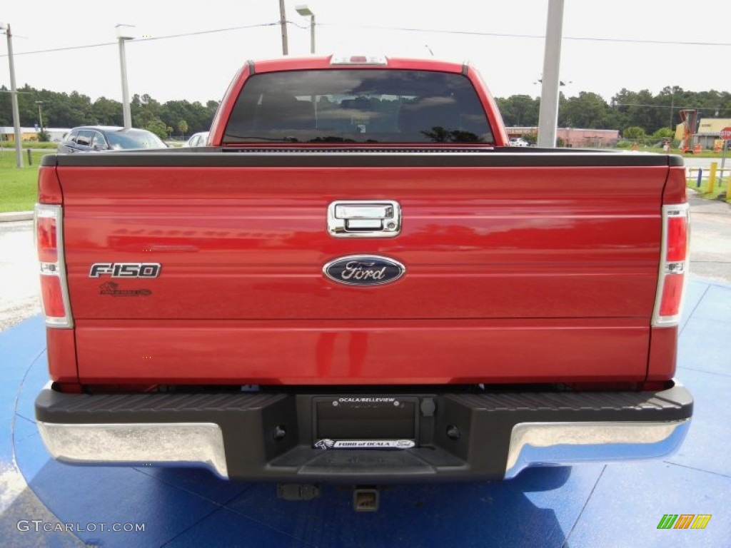 2010 F150 XLT SuperCab - Red Candy Metallic / Medium Stone photo #4