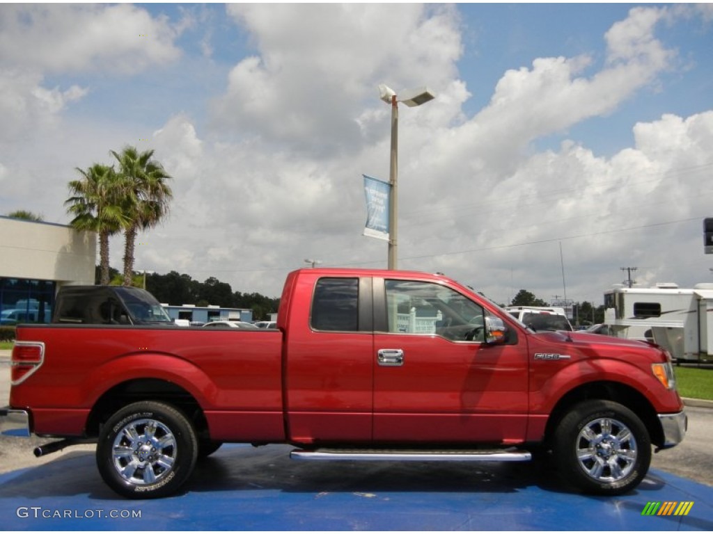 2010 F150 XLT SuperCab - Red Candy Metallic / Medium Stone photo #7