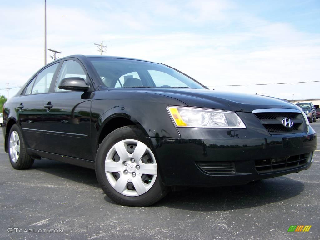 2008 Sonata GLS - Ebony Black / Gray photo #1