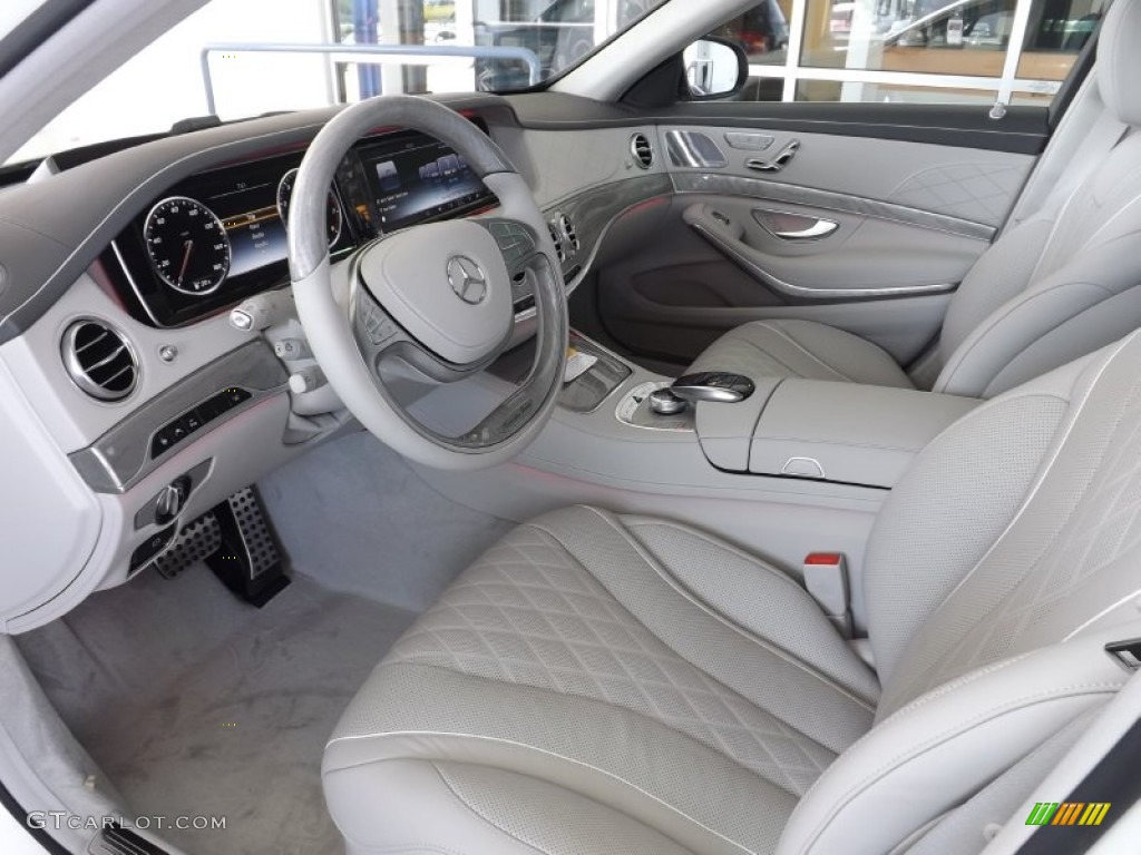 Crystal Grey/Seashell Grey Interior 2015 Mercedes-Benz S 550 4Matic Sedan Photo #95491079